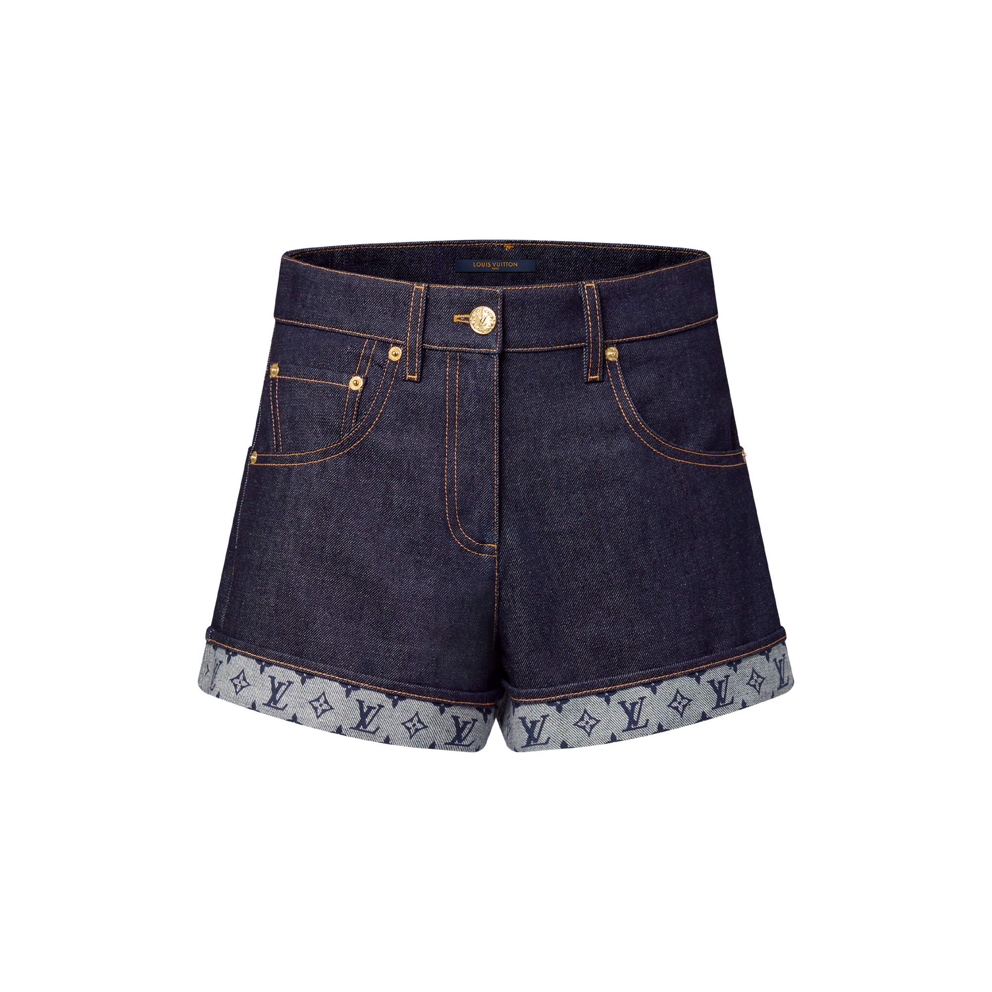 Cuffed Hem Denim Mini Shorts - Women - Ready-to-Wear | LOUIS VUITTON ®